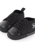 Baby Classic Canvas Sneakers for First Walkers – Lightweight Lace-Up High-Top Baby Shoes for Newborns 0