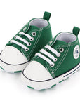 Baby Classic Canvas Sneakers for First Walkers – Lightweight Lace-Up High-Top Baby Shoes for Newborns 6