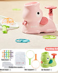 Elephant-Shaped Flying Disc Launcher for Kids – Indoor and Outdoor Fun, Includes Discs, Net, and Safety Glasses, Pink and Green 4