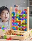 Wooden Tetris Game for Kids and Families – Eco-Friendly Wooden Board Game for Skill Development and Creative Fun 0