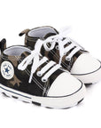 Baby Classic Canvas Sneakers for First Walkers – Lightweight Lace-Up High-Top Baby Shoes for Newborns 4
