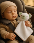 Eco-Friendly Velvet Comforter for Infants, White Bear Plush Blanket, 30x30 cm Soft Toy and Blanket Combo 1