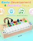 Montessori Wooden Piano Activity Board – Educational Toy for 3 Year Olds with Lights, Sounds, and Interactive Elements 2