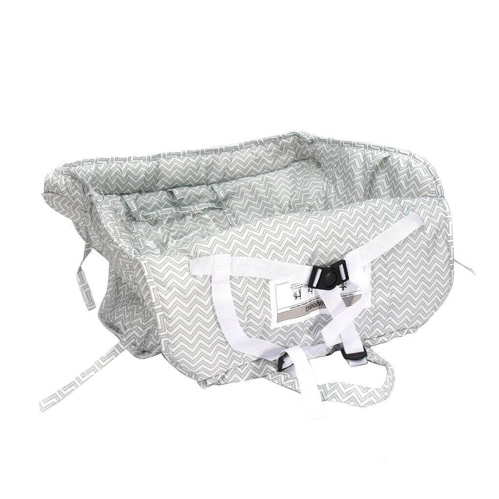 2-in-1 Shopping Cart Cover with Adjustable Seat Belt, Storage Bag, and Toy Straps – Comfortable Polyester Baby Chair Cover 3