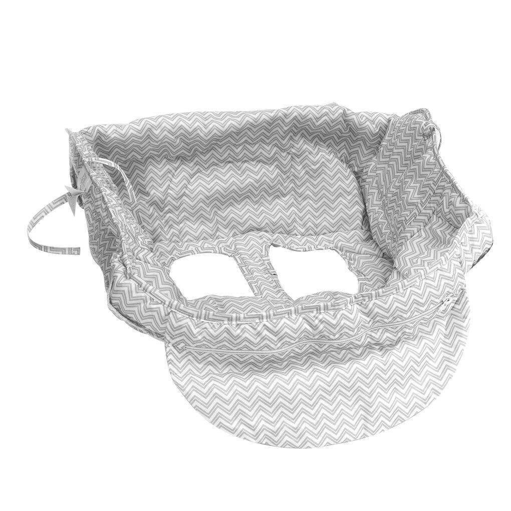 2-in-1 Shopping Cart Cover with Adjustable Seat Belt, Storage Bag, and Toy Straps – Comfortable Polyester Baby Chair Cover 4