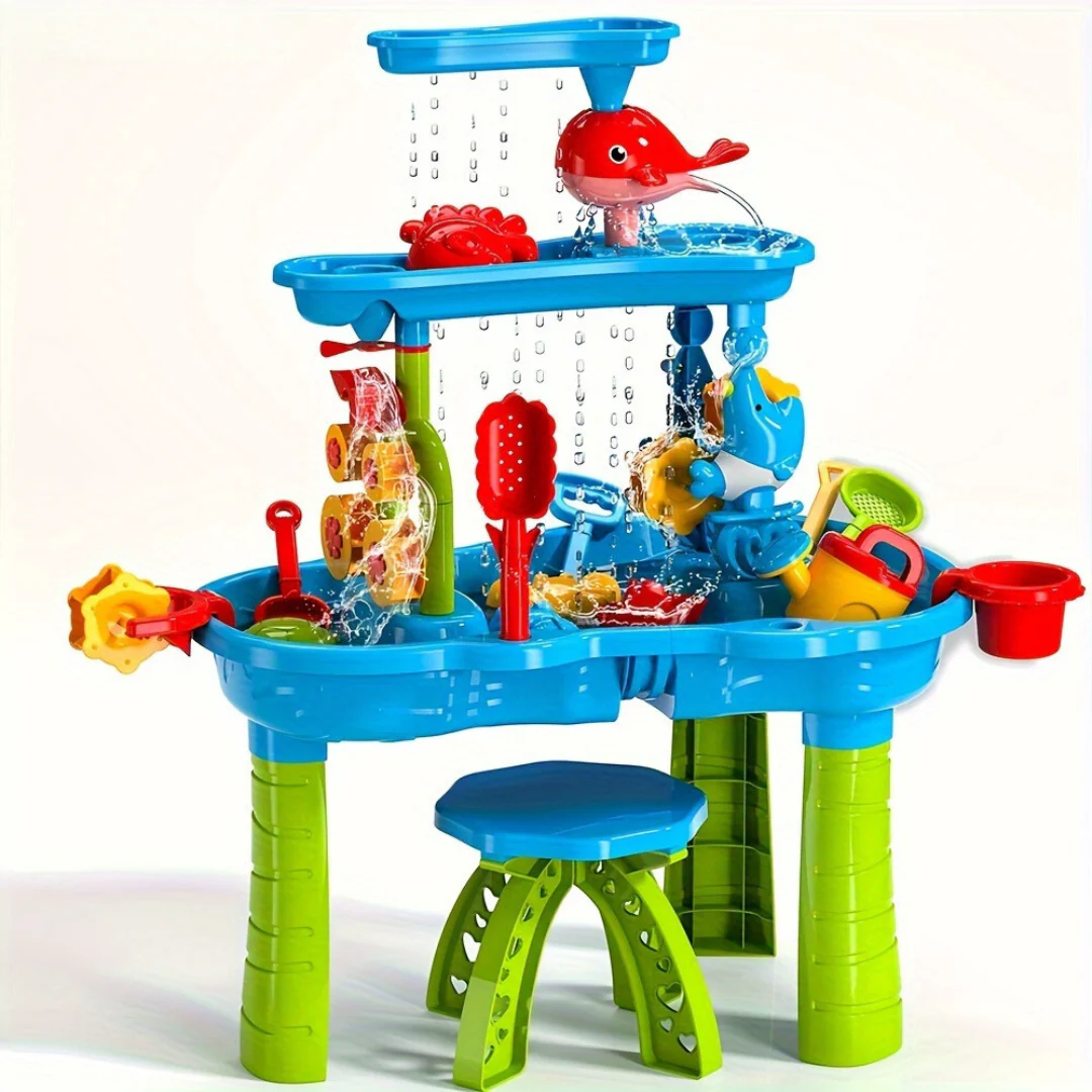 3-Tier Sand and Water Table for Kids – Durable Outdoor Water Play Table with Compartments for Creative Fun 1