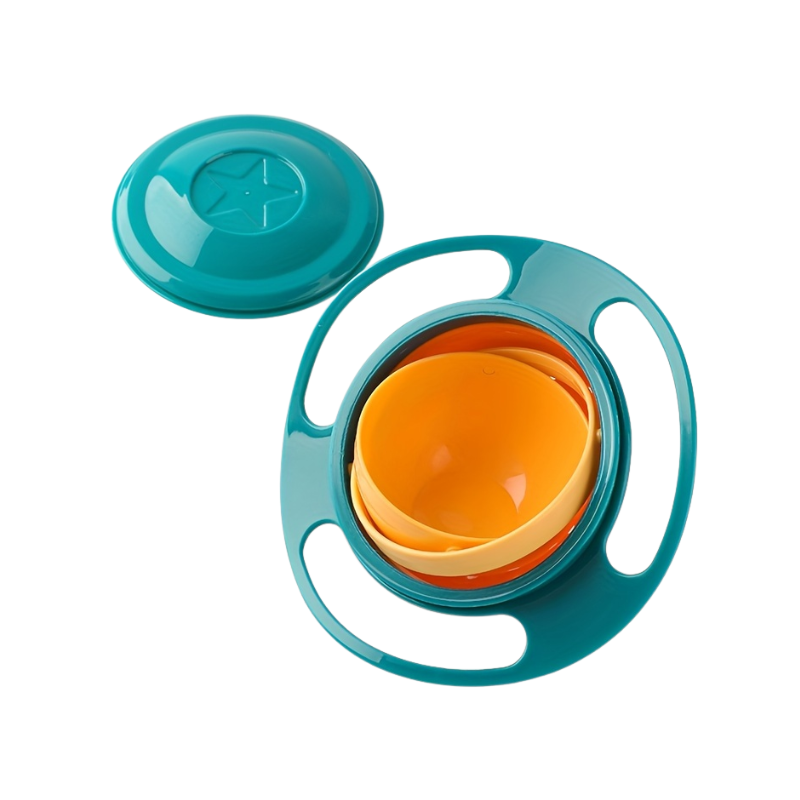 360° Anti-Spill Children's Bowl with Lid, Ergonomic Handles, BPA-Free, Microwave & Dishwasher Safe – Perfect for Toddlers 1