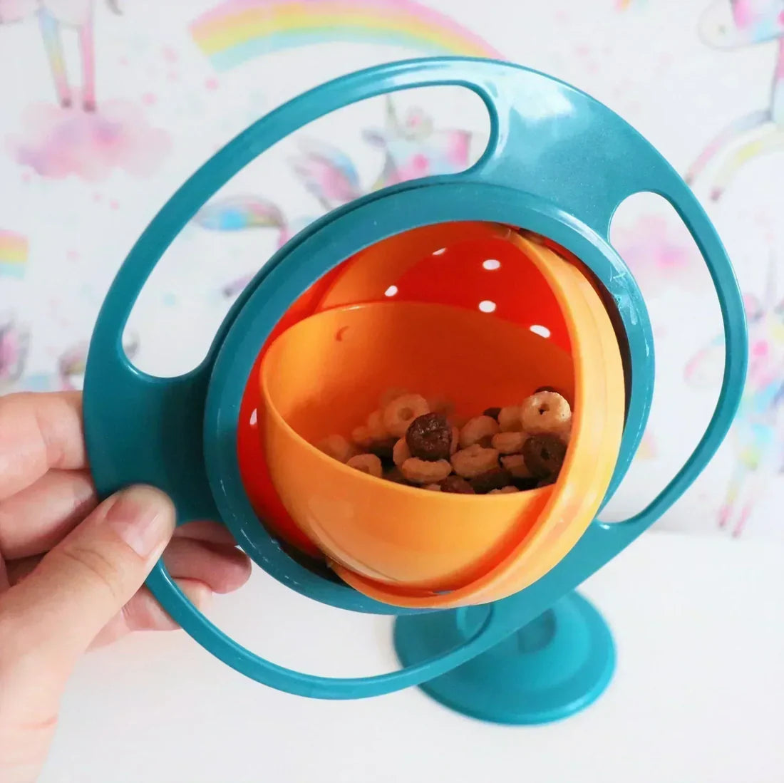 360° Anti-Spill Children's Bowl with Lid, Ergonomic Handles, BPA-Free, Microwave & Dishwasher Safe – Perfect for Toddlers 2