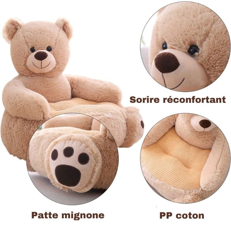 Baby Animal Armchair for Kids – Soft Plush Bear and Panda Designs, Cozy Seating for Ages 6 Months to 4 Years 3