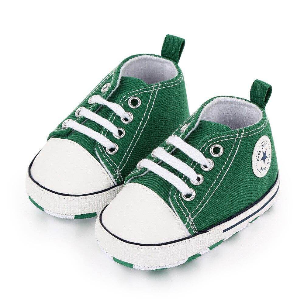 Baby Classic Canvas Sneakers for First Walkers – Lightweight Lace-Up High-Top Baby Shoes for Newborns 6