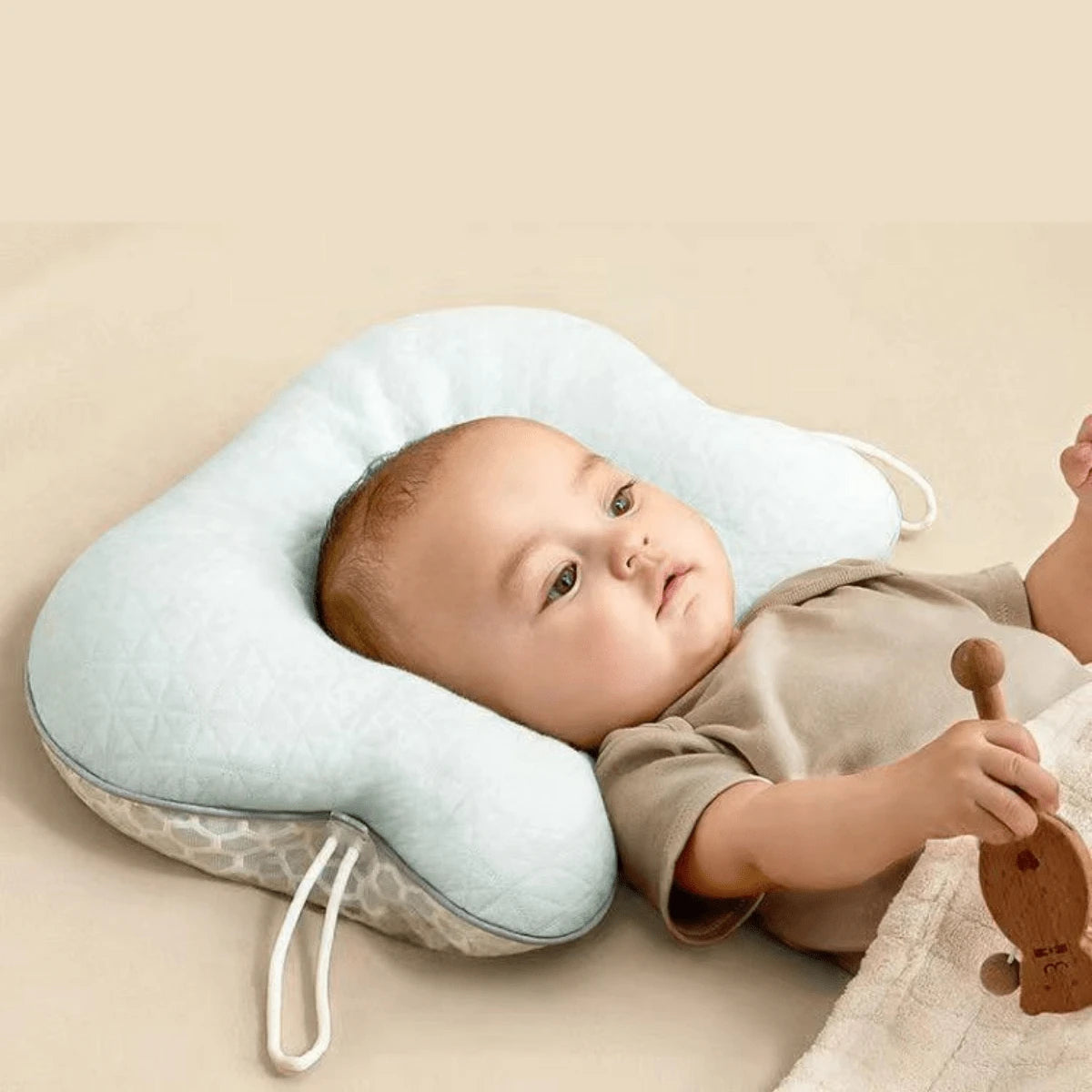 Baby Head Shaping Pillow for Newborns – Anti-Flat Head Support with Soft Polyester Material, Breathable Comfort 0