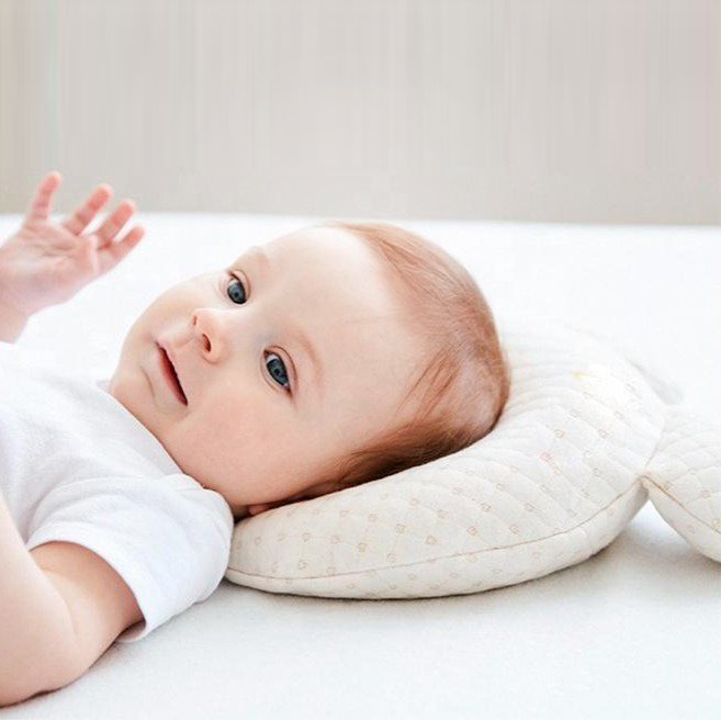 Baby Pillow for Flat Head Syndrome Prevention – Ergonomic Natural Latex Design, Breathable and Hypoallergenic, Machine Washable 1