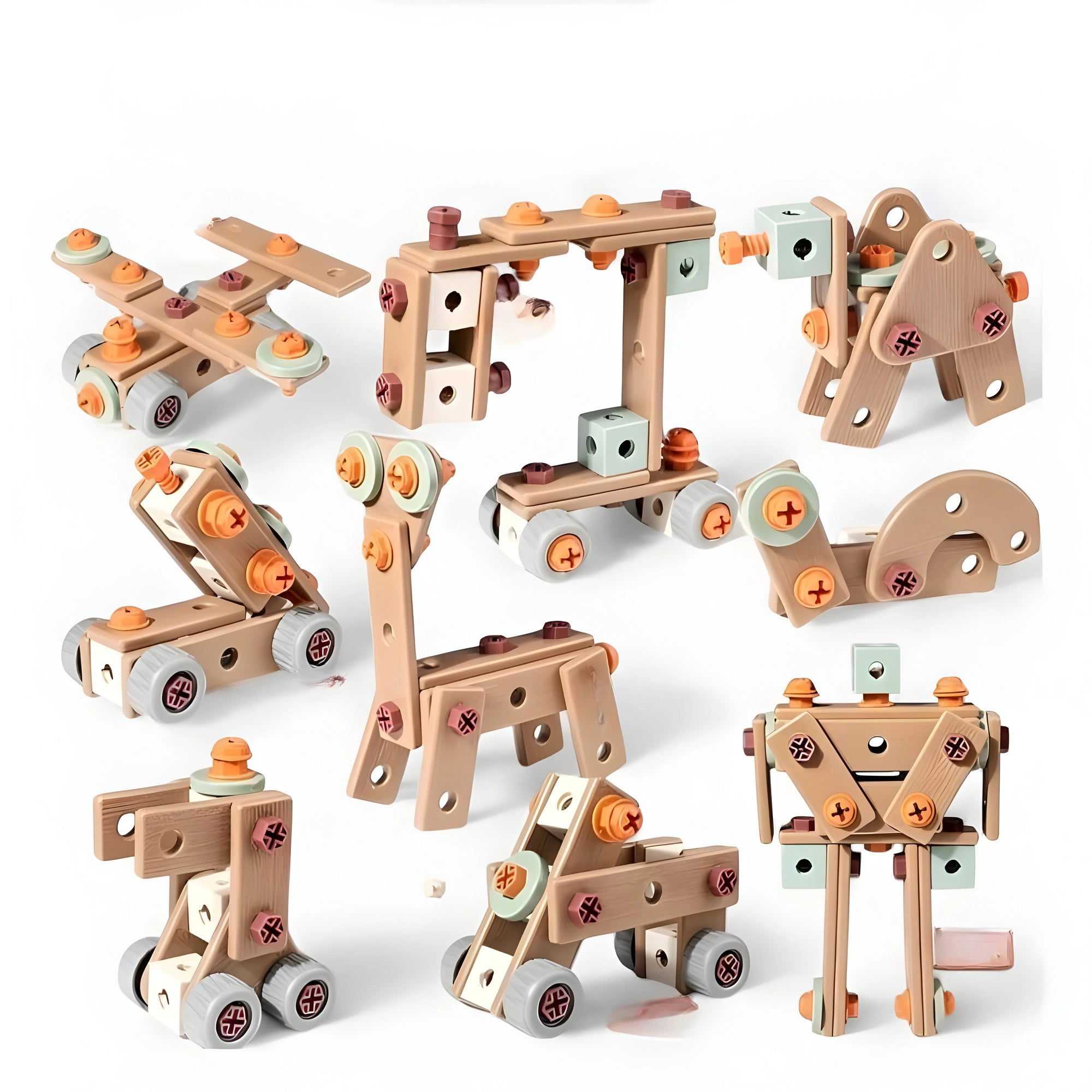 Creative Construction Kit for 5 Year Olds – 100+ Piece Building Set for Vehicles and Robots, Enhances Motor Skills and Creativity 1