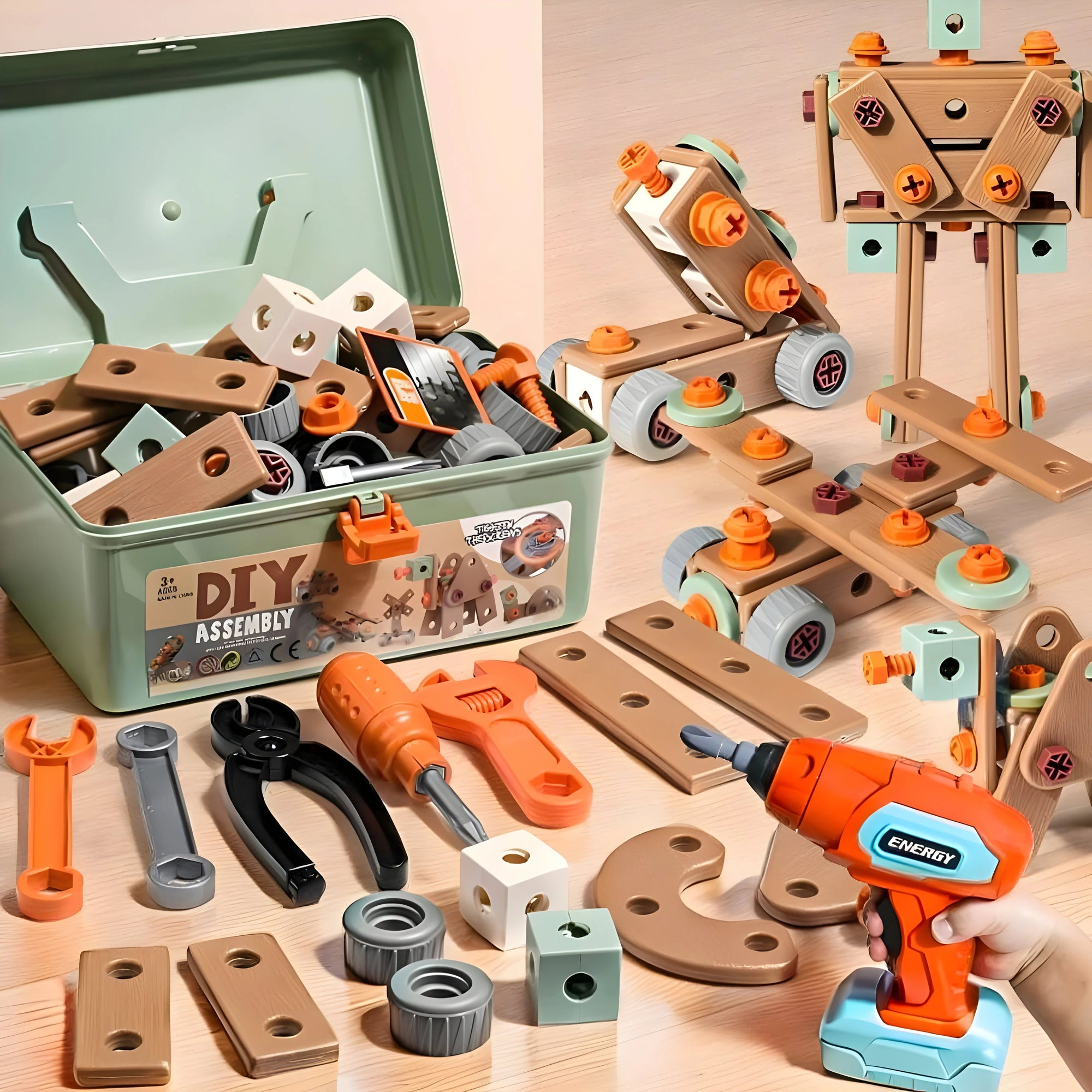 Creative Construction Kit for 5 Year Olds – 100+ Piece Building Set for Vehicles and Robots, Enhances Motor Skills and Creativity 2