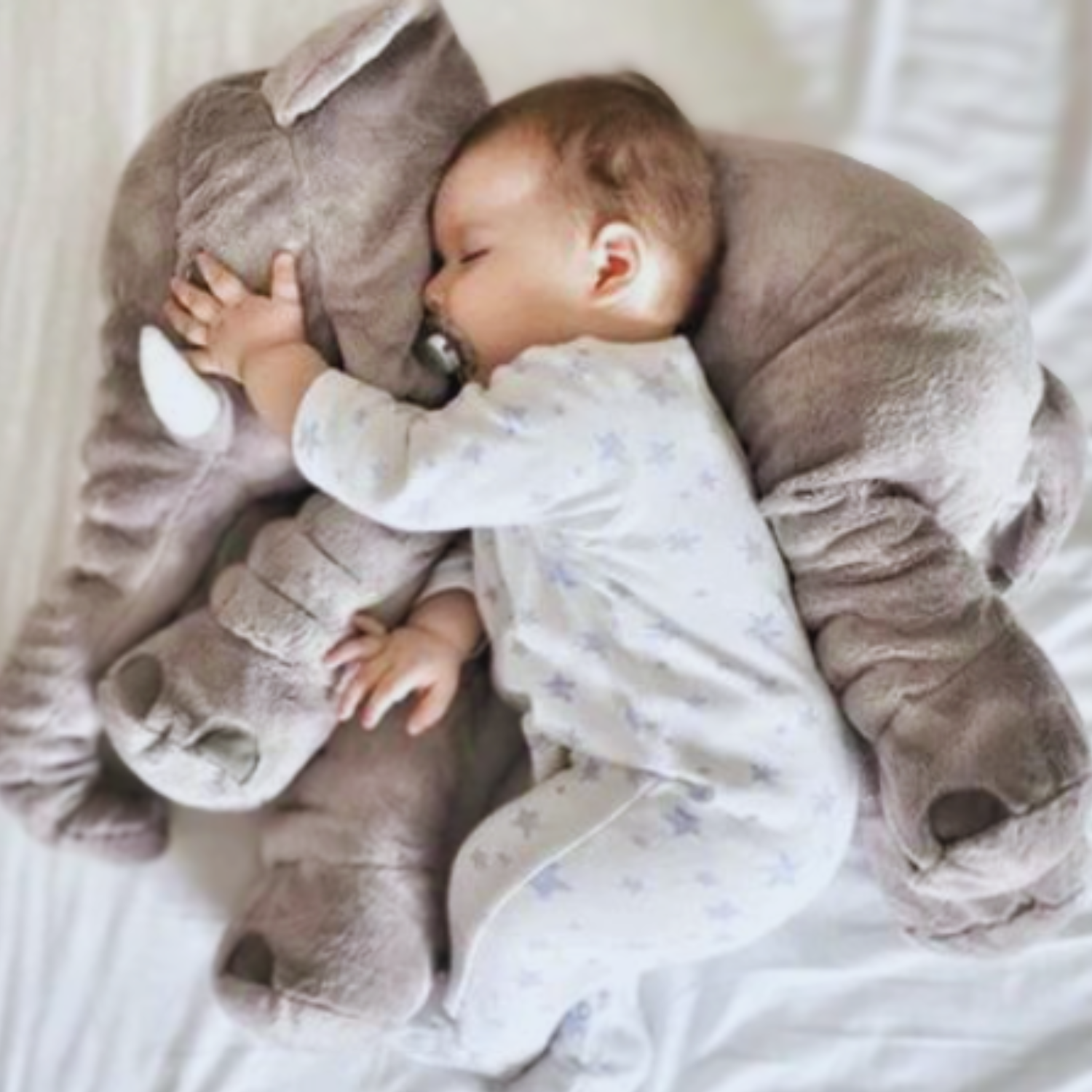 Cuddly Elephant Plush Toy for Infants and Toddlers – Soft Stuffed Animal Sleep Aid, 12 Inches, Machine Washable, Grey with Pastel Accents 2