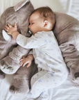 Cuddly Elephant Plush Toy for Infants and Toddlers – Soft Stuffed Animal Sleep Aid, 12 Inches, Machine Washable, Grey with Pastel Accents 2