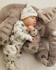 Cuddly Elephant Plush Toy for Infants and Toddlers – Soft Stuffed Animal Sleep Aid, 12 Inches, Machine Washable, Grey with Pastel Accents 3