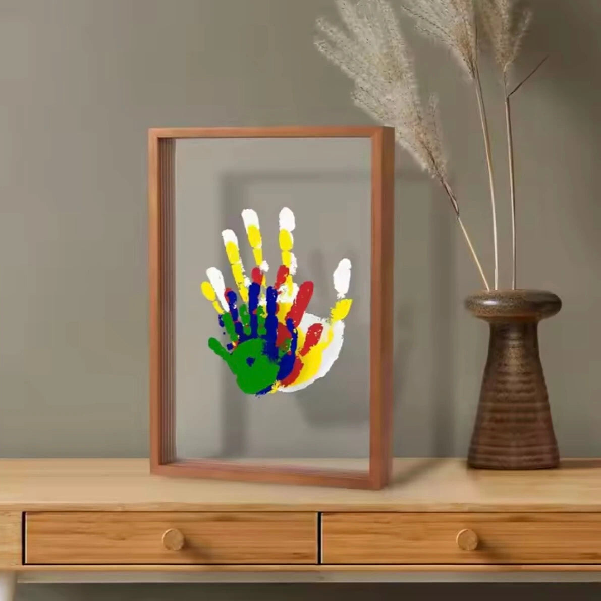 DIY Handprint Frame Kit for Toddlers – Creative Keepsake Craft with Non-Toxic Paints, Multiple Colors Available 1
