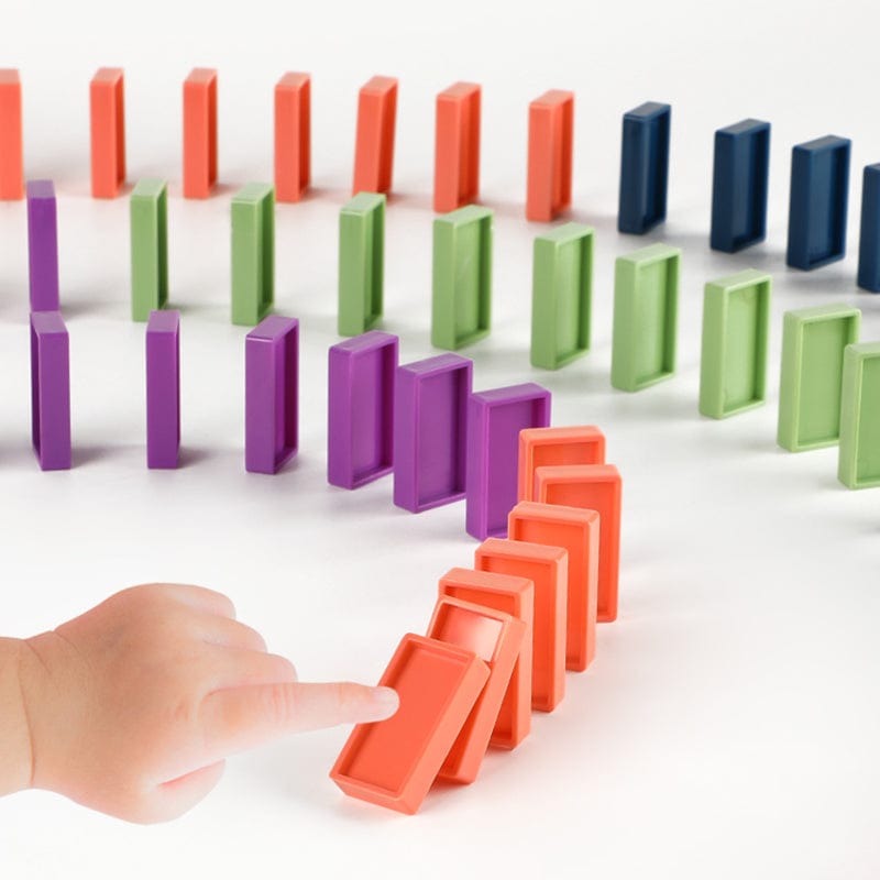 Domino Express Train Set – Interactive Play for Creative Learning and Logical Thinking, 50 Multi-Colored Dominoes, Easy Setup 2