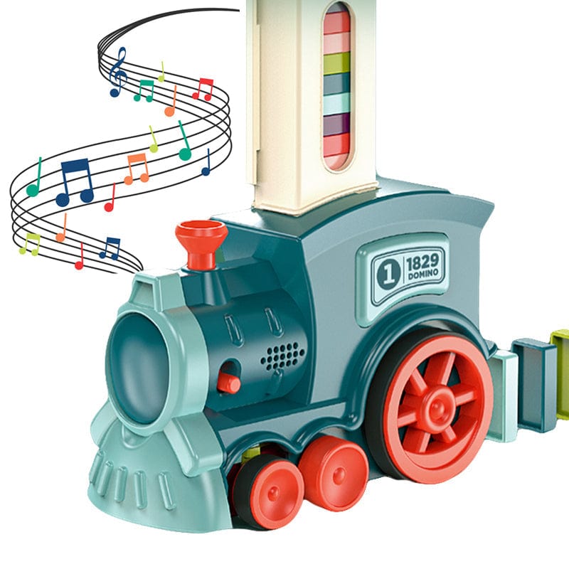 Domino Express Train Set – Interactive Play for Creative Learning and Logical Thinking, 50 Multi-Colored Dominoes, Easy Setup 3