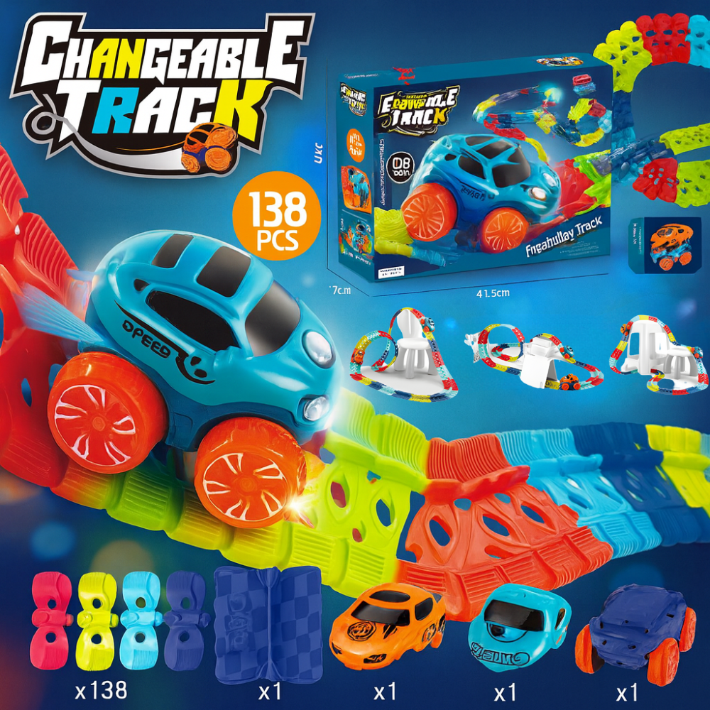 Kids Race Track Car Set with Flexible Loop Stunts – Interactive Racing Game for Ages 3+, Anti-Roll Stunt Cars, Customizable Track 2