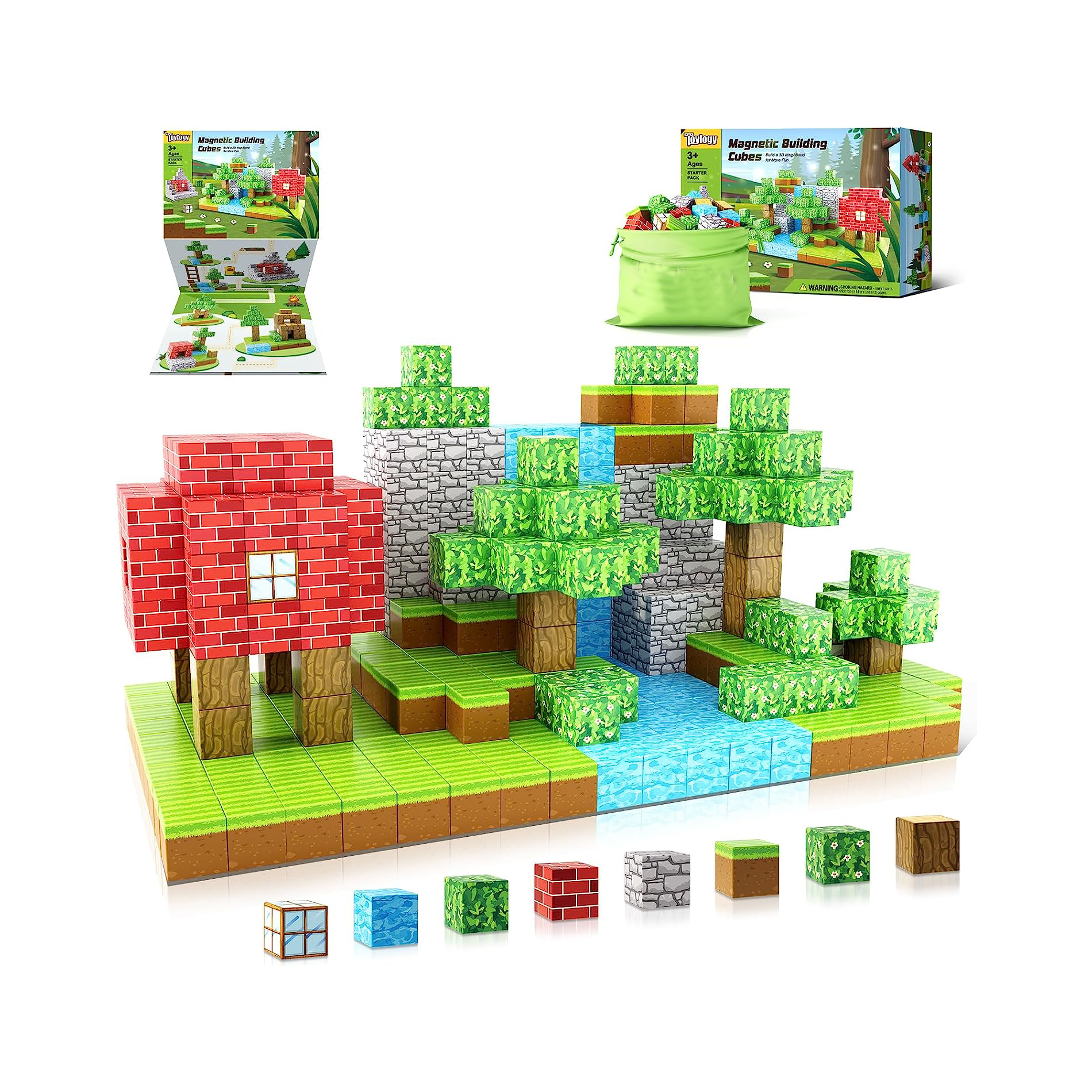 Mobi Magnetic Building Blocks | 48-Piece Montessori Learning Toy 1