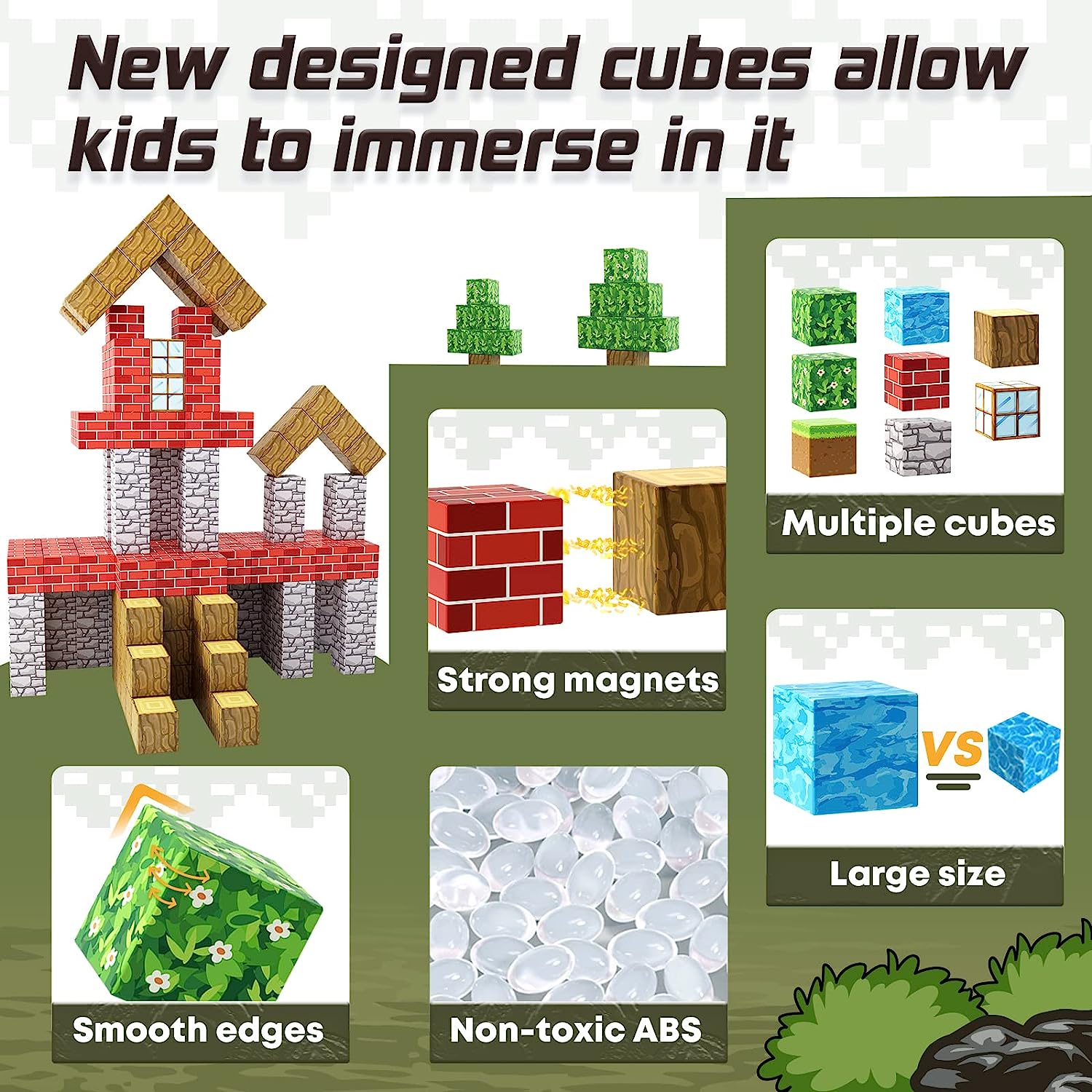 Mobi Magnetic Building Blocks | 48-Piece Montessori Learning Toy 3
