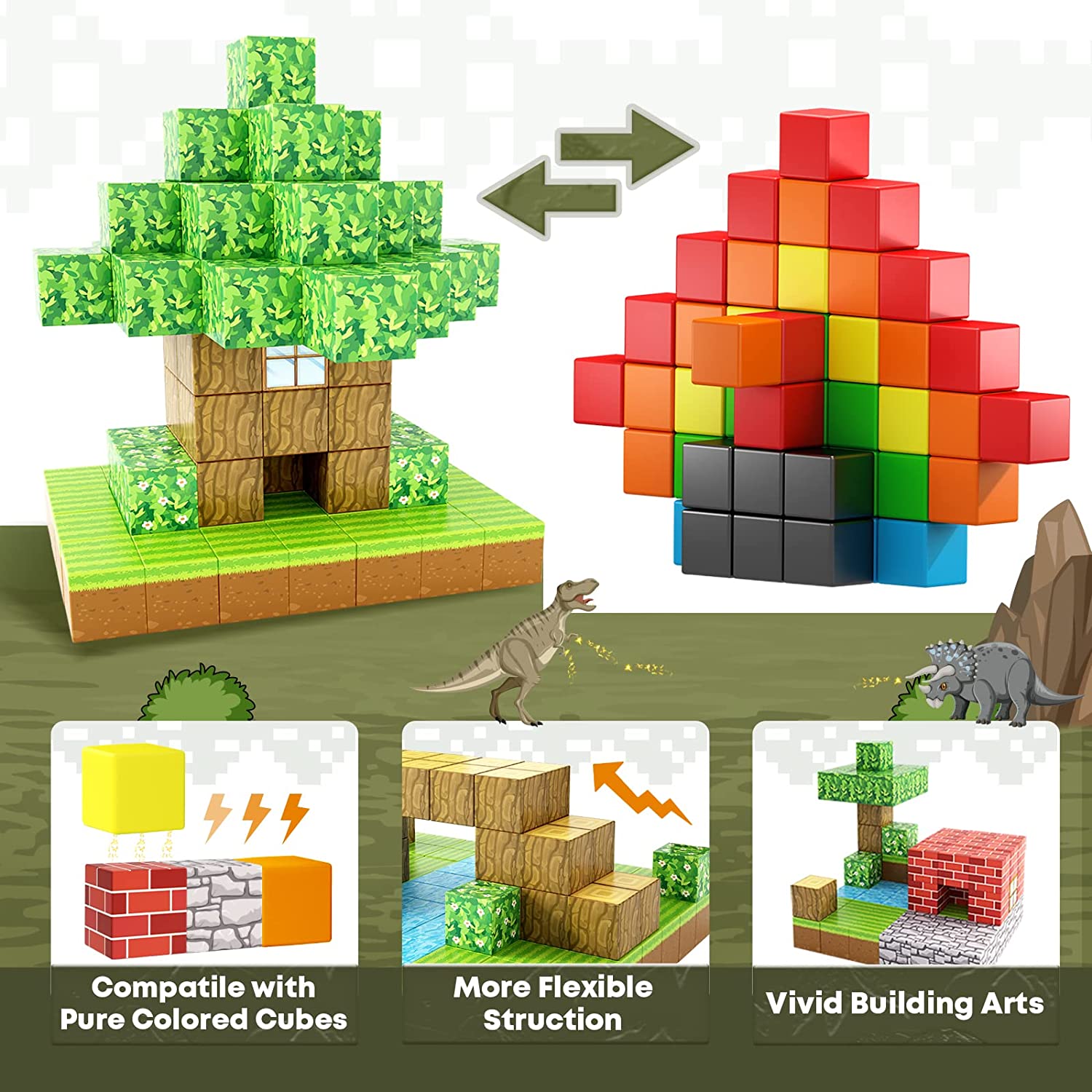 Mobi Magnetic Building Blocks | 48-Piece Montessori Learning Toy 5