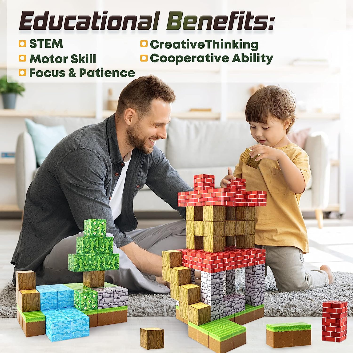 Mobi Magnetic Building Blocks | 48-Piece Montessori Learning Toy 7