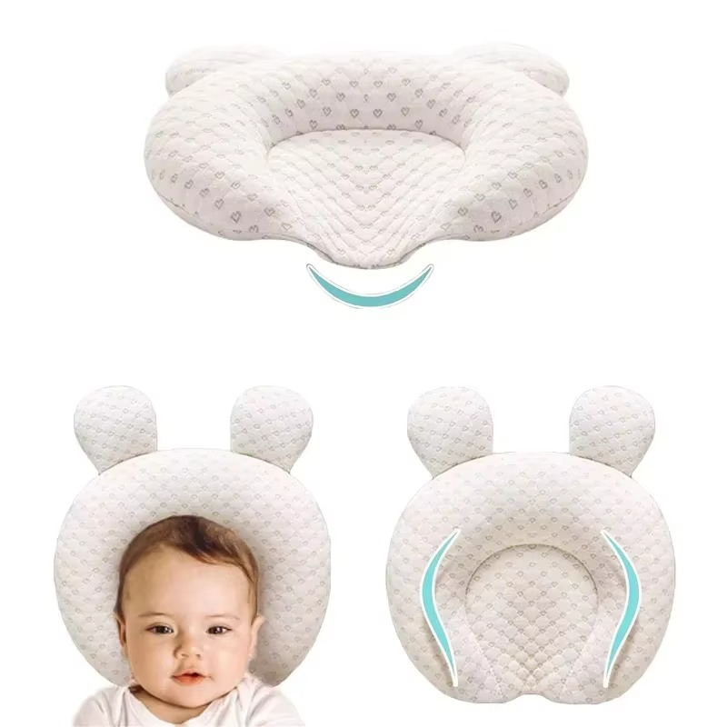 Newborn Baby Head Shaping Pillow – Ergonomic, Hypoallergenic Cotton, 9 x 7.5 Inches, Breathable for Safe and Comfortable Sleep 1
