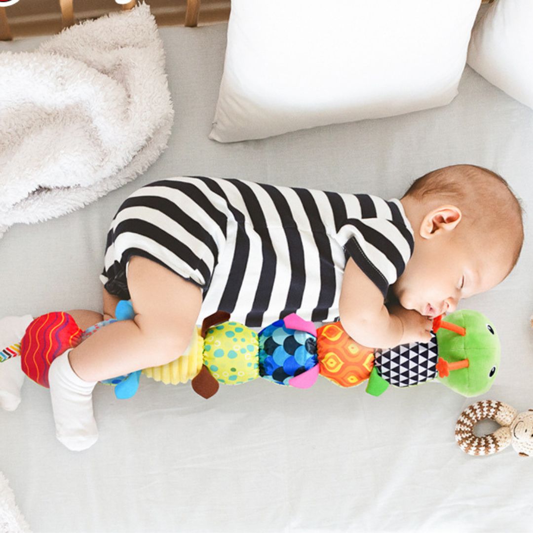 Sensory Plush Caterpillar Toy with Rattle and Music – Engaging Development Tool for Infants, Soft and Safe Material 1
