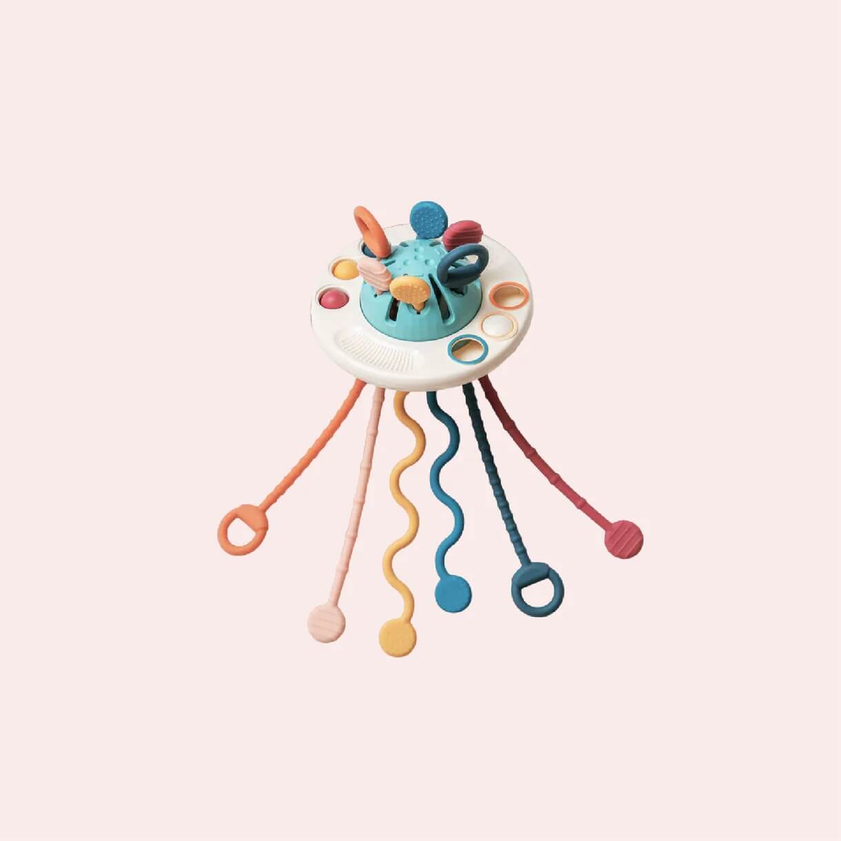 UFO Silicone Pulling Toy for Toddlers – Safe, Durable, Interactive Travel Companion with Pop-It Bubbles and Stretchable Cords 0