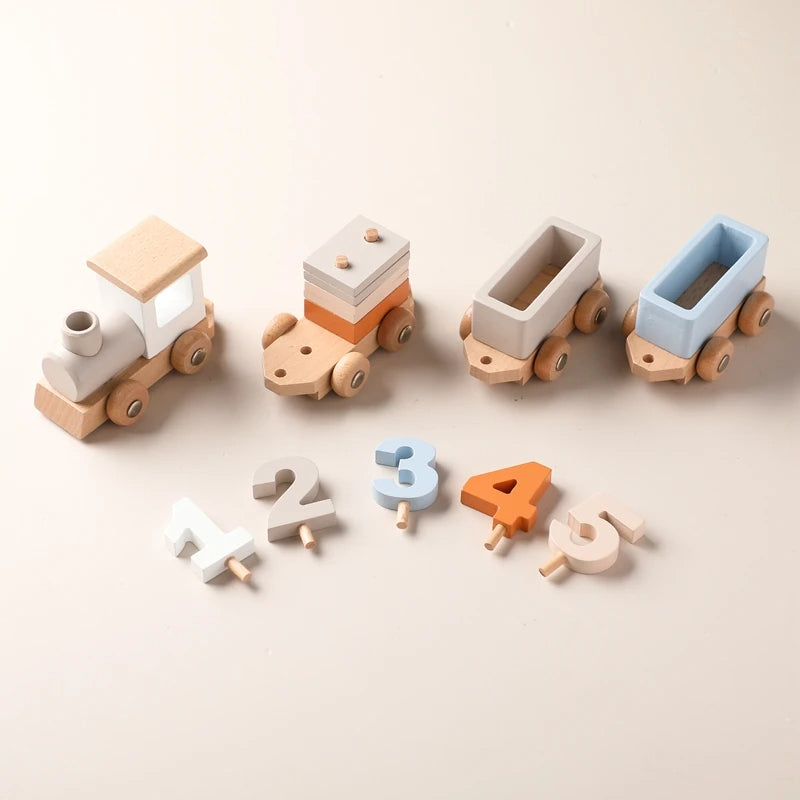 Wooden Birthday Train Educational Toy with Interchangeable Numbers for 1-3 Year Olds – Learning and Decorative Piece 3