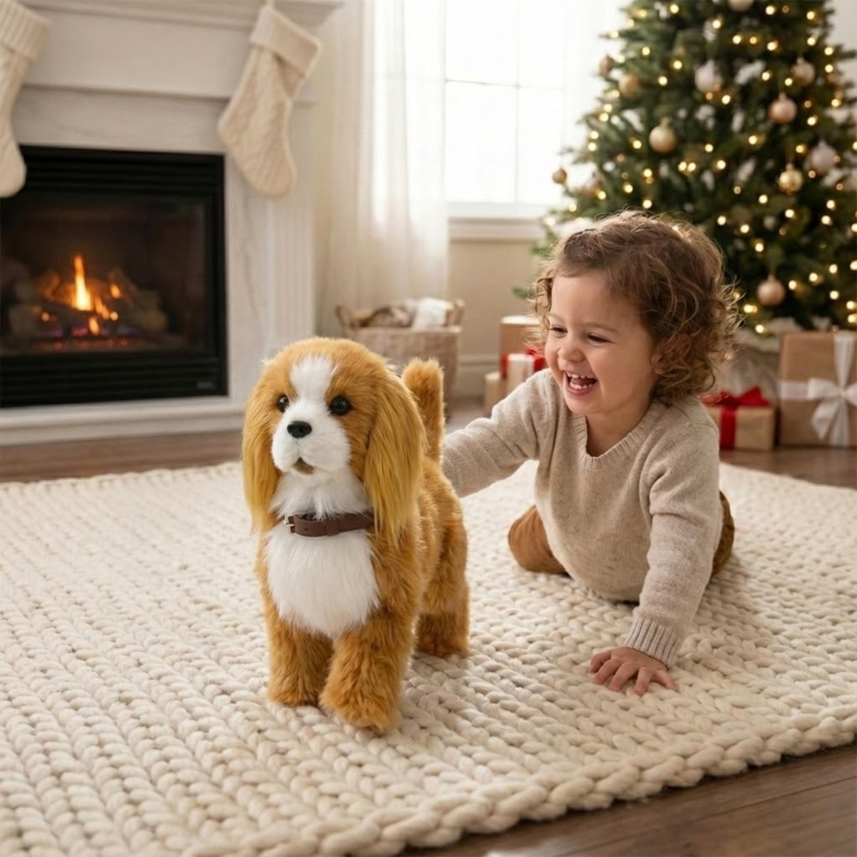 Robot Dog Envires Baby