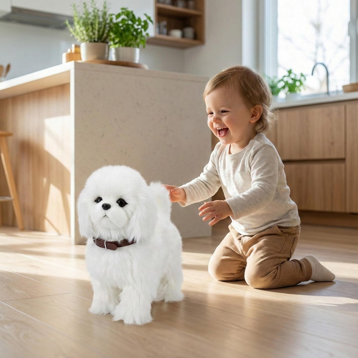 Robot Dog Envires Baby