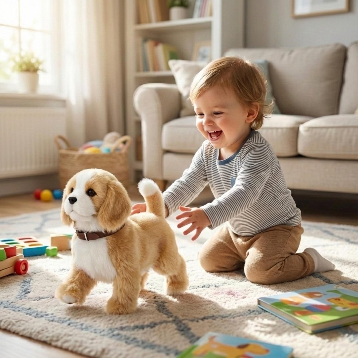 Robot Dog Envires Baby